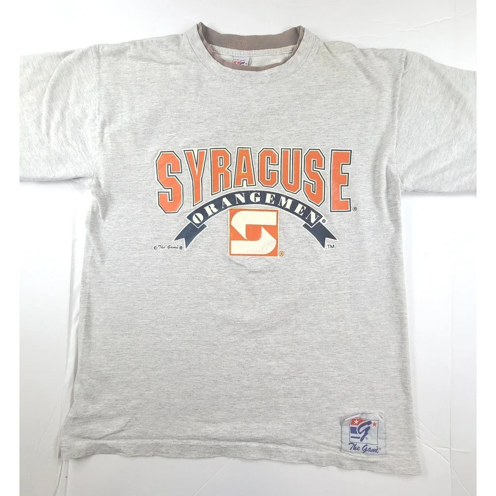 Vintage Syracuse Orangemen The Game T-Shirt Mens Large Gray Basketball Team NCAA
